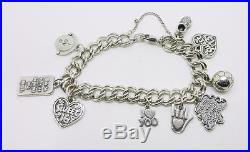 James Avery Sterling Silver Charm Bracelet With Nine Charms Lb-c0978