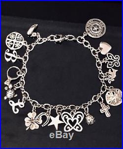 James Avery Sterling Silver Charm Bracelet with 15 Charms 2 Retired Charms