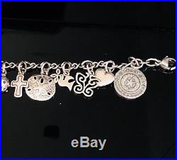 James Avery Sterling Silver Charm Bracelet with 15 Charms 2 Retired Charms