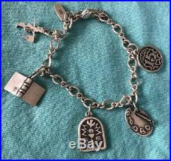 James Avery Sterling Silver Charm Bracelet with 5 Charms, 6 Inches 22 Grams