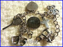 James Avery Sterling Silver Charm Bracelet with7 Charms, Retired, Motherhood, 7.5