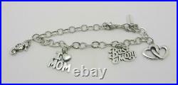 James Avery Sterling Silver Forged Link Bracelet With 4-charms Lb-c2246