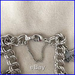 James Avery Sterling Silver Heavy Double Curb Charm Bracelet With Six Charms