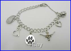 James Avery Sterling Silver Single Curb Charm Bracelet With 6-charms Lb-c1978
