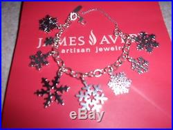 James Avery Sterling Silver Snowflake Charm Bracelet 8 All Different SiZe Medium