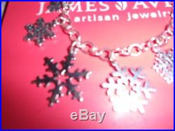 James Avery Sterling Silver Snowflake Charm Bracelet 8 All Different SiZe Medium