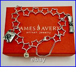 James Avery Sterling Silver Star Bracelet 7.5 w Graduation Cap & Diploma Charms James Avery Sterling Silver Star Bracelet 7.5 w Graduation Cap & Diploma Charms