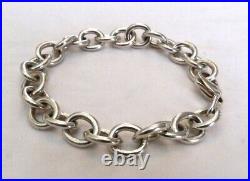 James Avery Sterling Silver Thick Chunky Rolo Link Charm Bracelet 7 5/8 Long