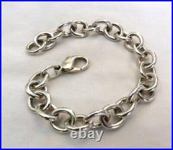 James Avery Sterling Silver Thick Chunky Rolo Link Charm Bracelet 7 5/8 Long