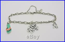 James Avery Sterling Silver Twist Charm Bracelet With 3 Charms Lb-c1745