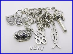 James Avery Sterling Silver Twist Charm Bracelet With 5-charms 6.5 Lb-c1305