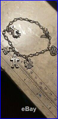 James Avery Sterling silver Medium Twist Charm Bracelet with 5 charms