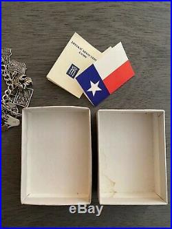 James Avery Vintage Silver Charm Bracelet Texas Rainbow Heart Hand Piano Travel