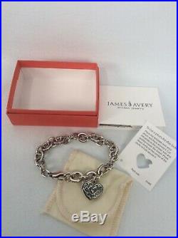 James Avery sterling Silver 925 Heart Locket Charm Bracelet