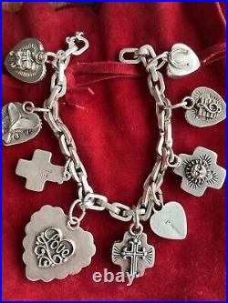 Joan Slifka Charms Bracelet Vintage Southwestern Sterling Silver Designer