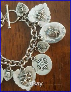 Joan Slifka Sterling Silver gemstone Joanie Charm Bracelet NOS