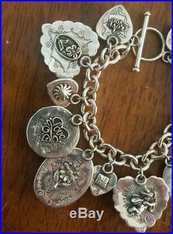 Joan Slifka Sterling Silver gemstone Joanie Charm Bracelet NOS