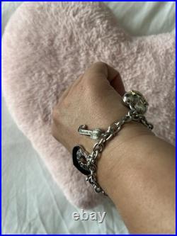 Juicy Couture Vintage Silver 5 Charm Bracelet, Y2K, VHTF, 2008, G&P Juicy, New Juicy Couture Vintage Silver 5 Charm Bracelet, Y2K, VHTF, 2008, G&P Juicy, New