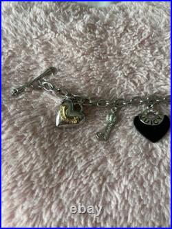 Juicy Couture Vintage Silver 5 Charm Bracelet, Y2K, VHTF, 2008, G&P Juicy, New Juicy Couture Vintage Silver 5 Charm Bracelet, Y2K, VHTF, 2008, G&P Juicy, New