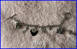 Juicy Couture Vintage Silver 5 Charm Bracelet, Y2K, VHTF, 2008, G&P Juicy, New Juicy Couture Vintage Silver 5 Charm Bracelet, Y2K, VHTF, 2008, G&P Juicy, New