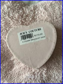 Juicy Couture Vintage Silver 5 Charm Bracelet, Y2K, VHTF, 2008, G&P Juicy, New Juicy Couture Vintage Silver 5 Charm Bracelet, Y2K, VHTF, 2008, G&P Juicy, New