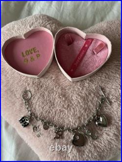 Juicy Couture Vintage Silver 5 Charm Bracelet, Y2K, VHTF, 2008, G&P Juicy, New Juicy Couture Vintage Silver 5 Charm Bracelet, Y2K, VHTF, 2008, G&P Juicy, New