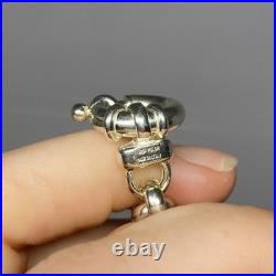 KBN Rolo Charm Bracelet Sterling Silver, 7.5, 43.4 Grams, Rose, Purse, Crown KBN Rolo Charm Bracelet Sterling Silver, 7.5, 43.4 Grams, Rose, Purse, Crown