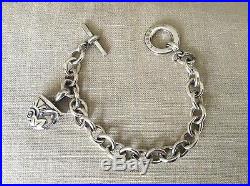 LAGOS Cable Chain Link Toggle Bracelet Sterling Silver with Engraved Acorn Charm