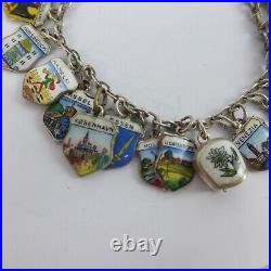 Ladies 800 Silver Charm Bracelet European Vintage 18cm 31 Charms