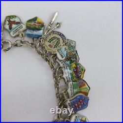 Ladies 800 Silver Charm Bracelet European Vintage 18cm 31 Charms