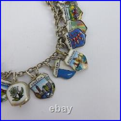 Ladies 800 Silver Charm Bracelet European Vintage 18cm 31 Charms