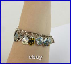 Ladies 800 Silver Charm Bracelet European Vintage 18cm 31 Charms