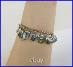 Ladies 800 Silver Charm Bracelet European Vintage 18cm 31 Charms