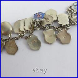 Ladies 800 Silver Charm Bracelet European Vintage 18cm 31 Charms