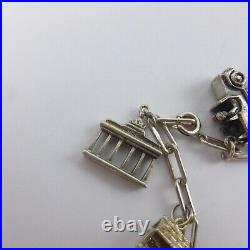 Ladies 835 Silver Charm Bracelet Vintage 19cm 10 Charms