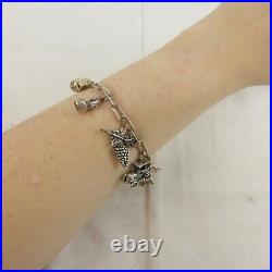 Ladies 835 Silver Charm Bracelet Vintage 19cm 10 Charms