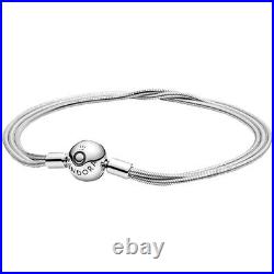 Ladies Sterling Silver Snake Charm Bracelet 599338C00-17