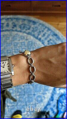Lagos Caviar Silver Bracelet with18K Heart Charm