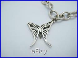 Lagos Sterling Silver Butterfly Charm Oval Chain Link Toggle Bracelet 7