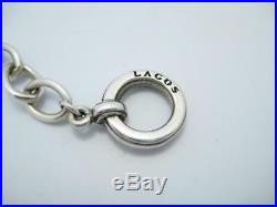 Lagos Sterling Silver Butterfly Charm Oval Chain Link Toggle Bracelet 7