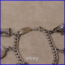 Large Mexico Sterling Silver Charm Bracelet RO51 + Large Mexico Sterling Silver Charm Bracelet RO51 +