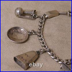 Large Mexico Sterling Silver Charm Bracelet RO51 + Large Mexico Sterling Silver Charm Bracelet RO51 +
