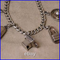 Large Mexico Sterling Silver Charm Bracelet RO51 + Large Mexico Sterling Silver Charm Bracelet RO51 +