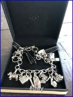 Links Of London Charm Bracelet With 13 Charms All Genuine & Sterling Silver