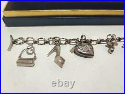 Links Of London Charm Bracelet With 8 Charms 37g Sterling Silver