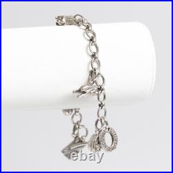 Links Of London Sterling Silver Charm Bracelet 6 Charms Pigs, Horse Etc Boxed