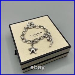 Links of London Silver T-Bar Bracelet with Two Charms with Box