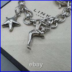 Links of London Silver T-Bar Bracelet with Two Charms with Box