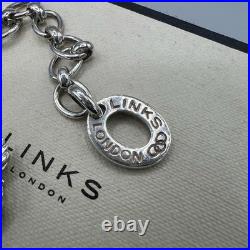 Links of London Silver T-Bar Bracelet with Two Charms with Box