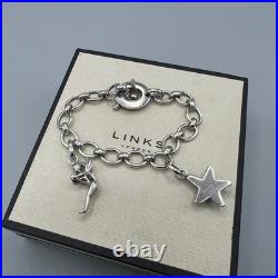 Links of London Silver T-Bar Bracelet with Two Charms with Box
